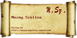Mezey Szelina névjegykártya
